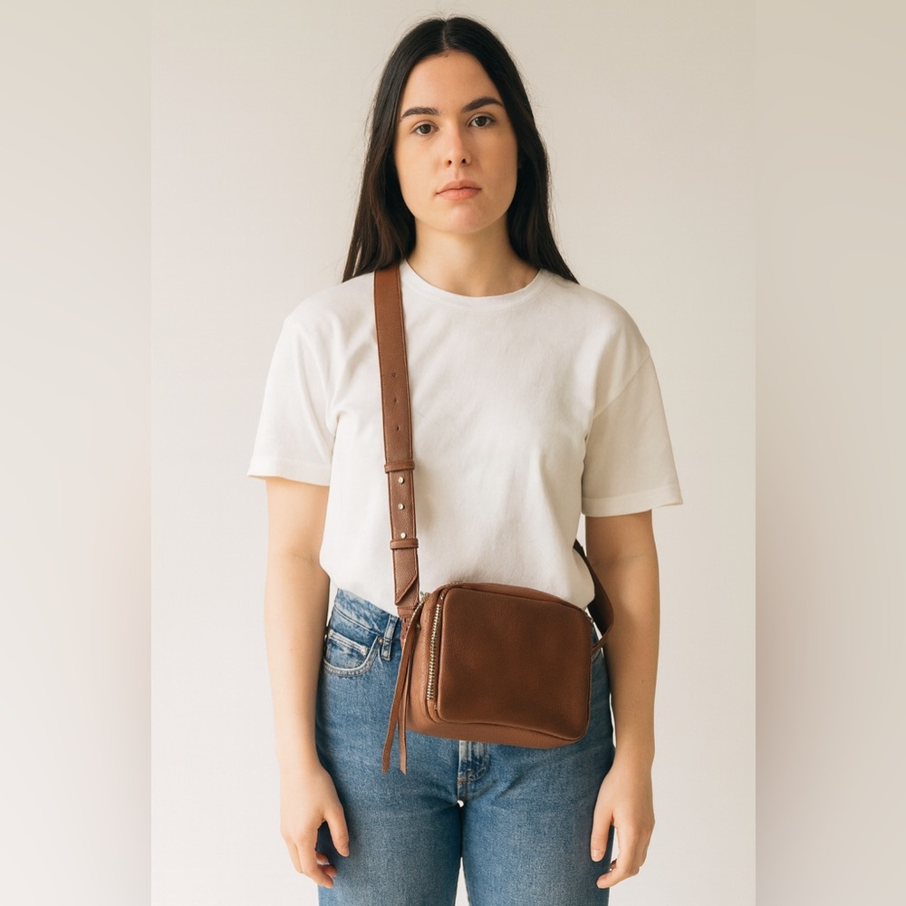 ALLSAINTS Brown Leather Vincent Crossbody‎ Bag